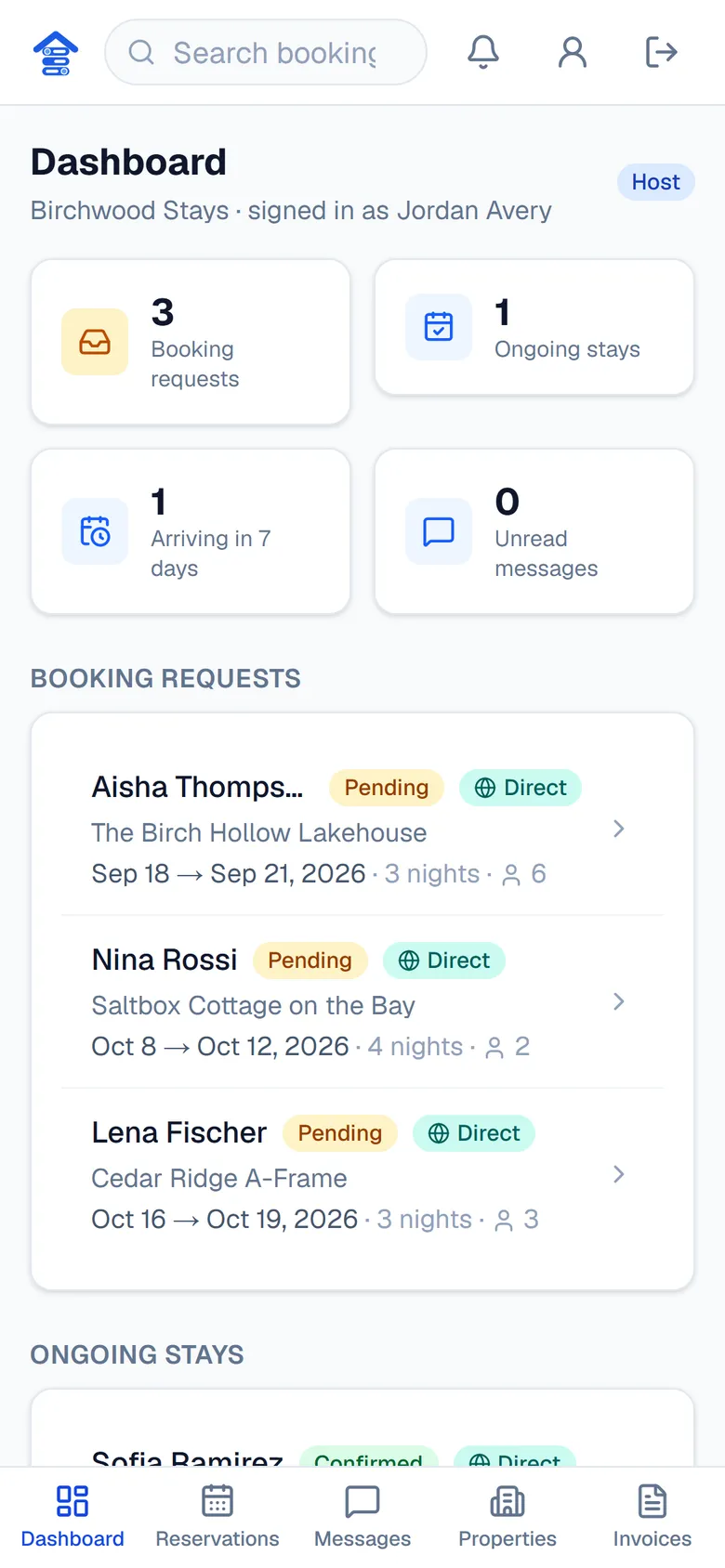 BnB Console on a phone